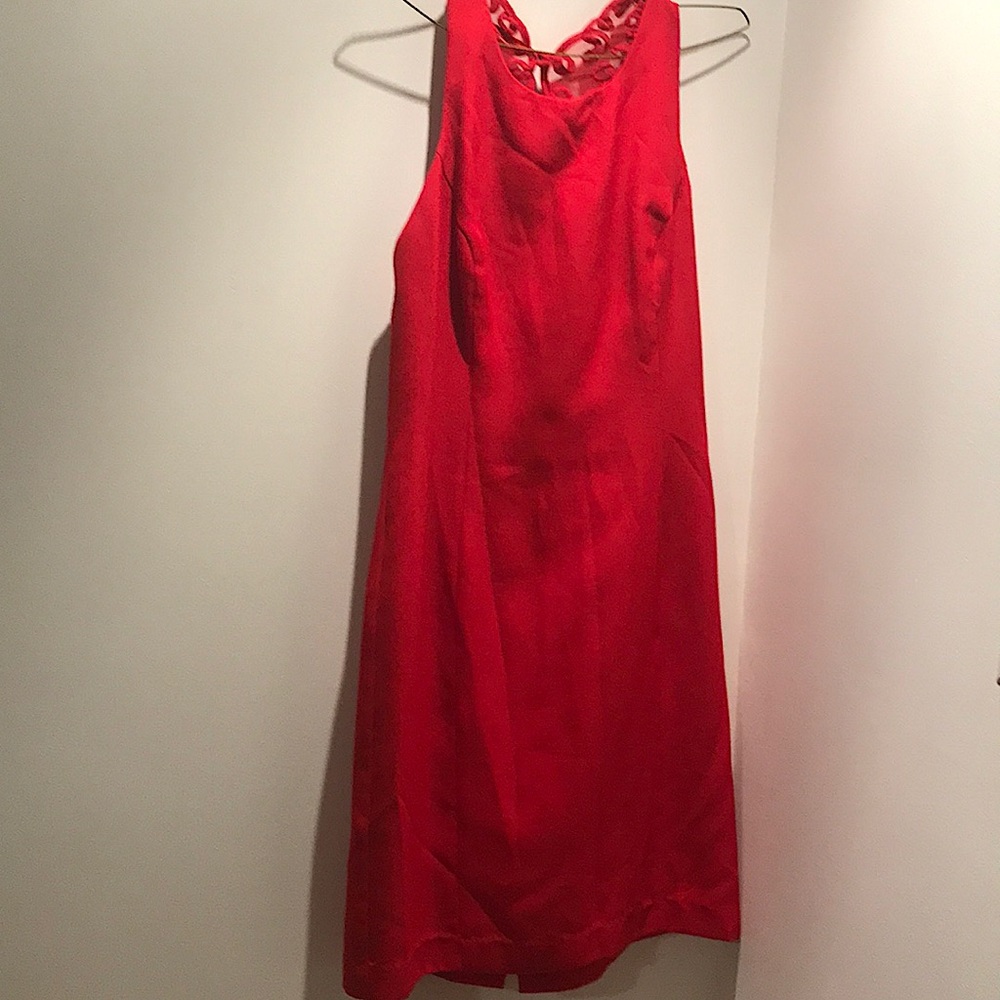 pretty red sleeveless dress